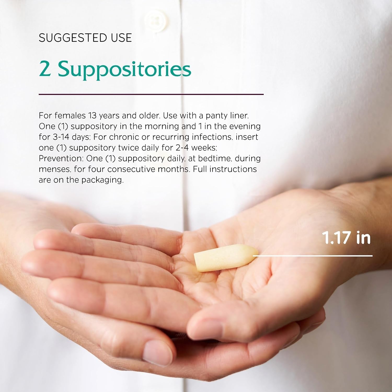 Vitanica Yeast Arrest – 14 Vaginal Suppositories | Natural Homeopathic Relief for Burning, Itching & Discharge