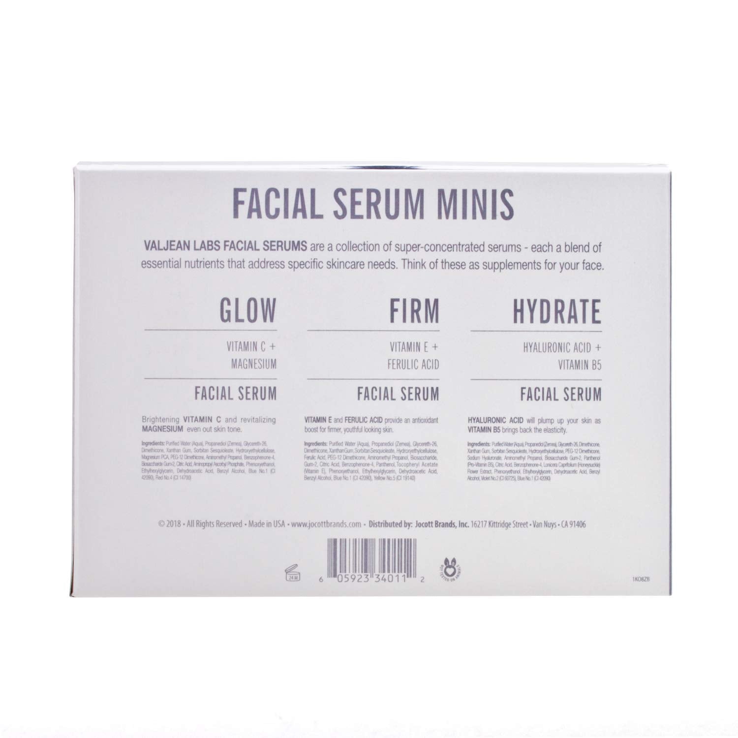 Valjean Labs Facial Serum Combo Pack 3 x 30ml | Hydrate, Glow & Firm for Targeted Skin Renewal