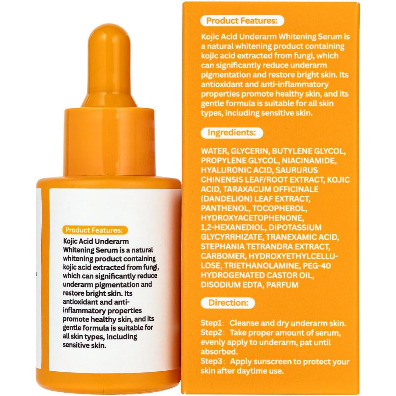Deewa Kojic Acid Underarm Brightening Serum - 30ml | Fade Dark Spots on Underarms, Knees & Elbows