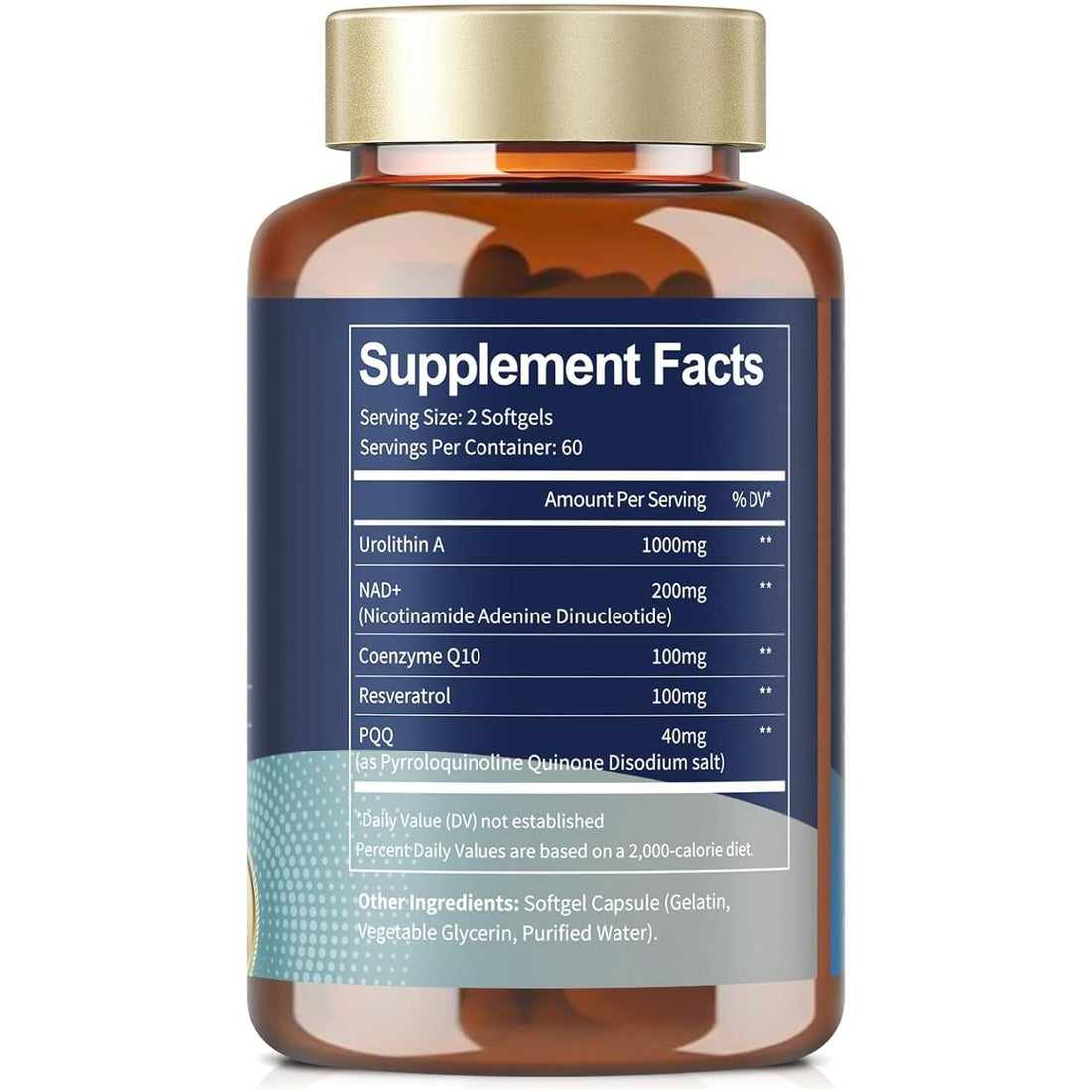 Totaria Urolithin A + NAD+ + CoQ10 + Resveratrol + PQQ 120 Softgels | Cellular Energy, Mitochondrial & Anti-Aging Support