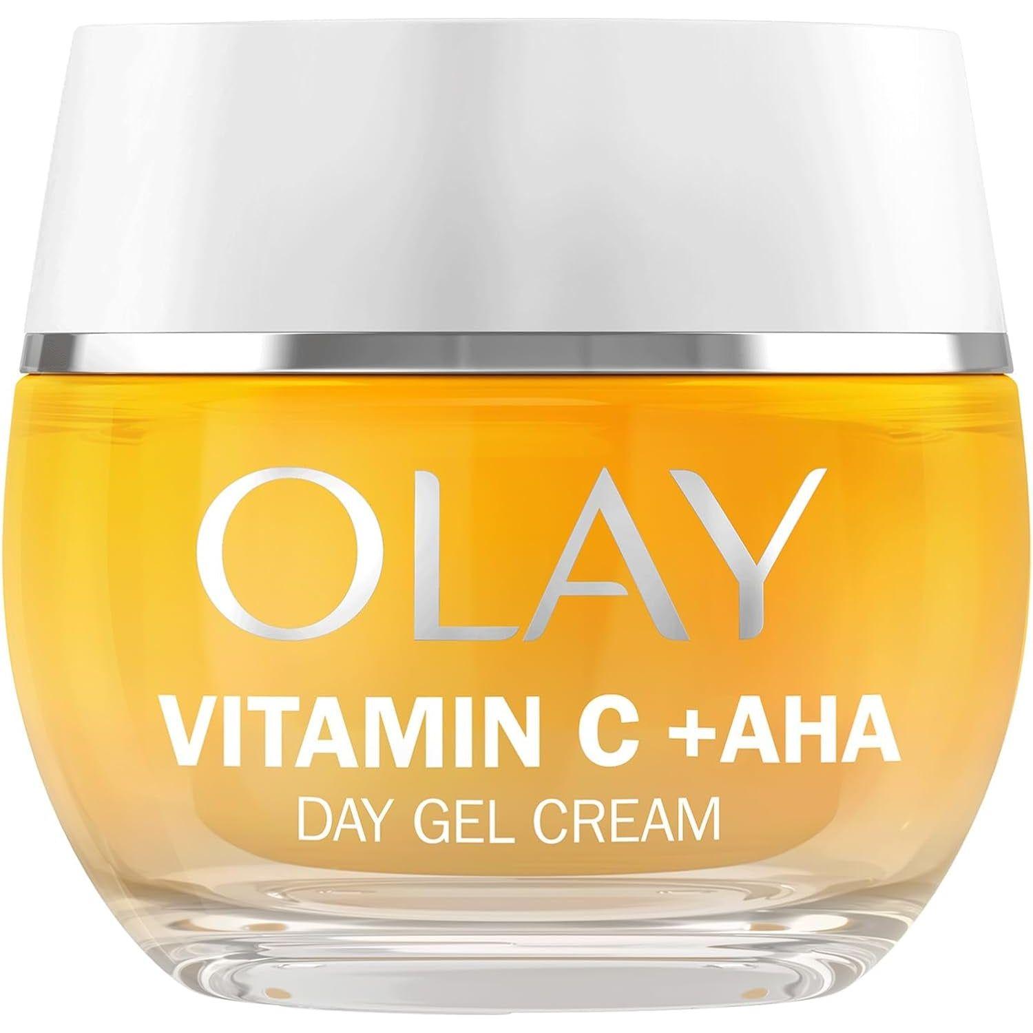 Olay Vitamin C Face Moisturiser Day Gel Cream with AHA 50ml | Brightening & Hydrating Glow