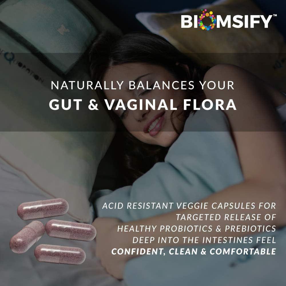 Biom Probiotics Feminine Support - 30 Veggie Capsules | Gut & Vaginal Microbiome Balance