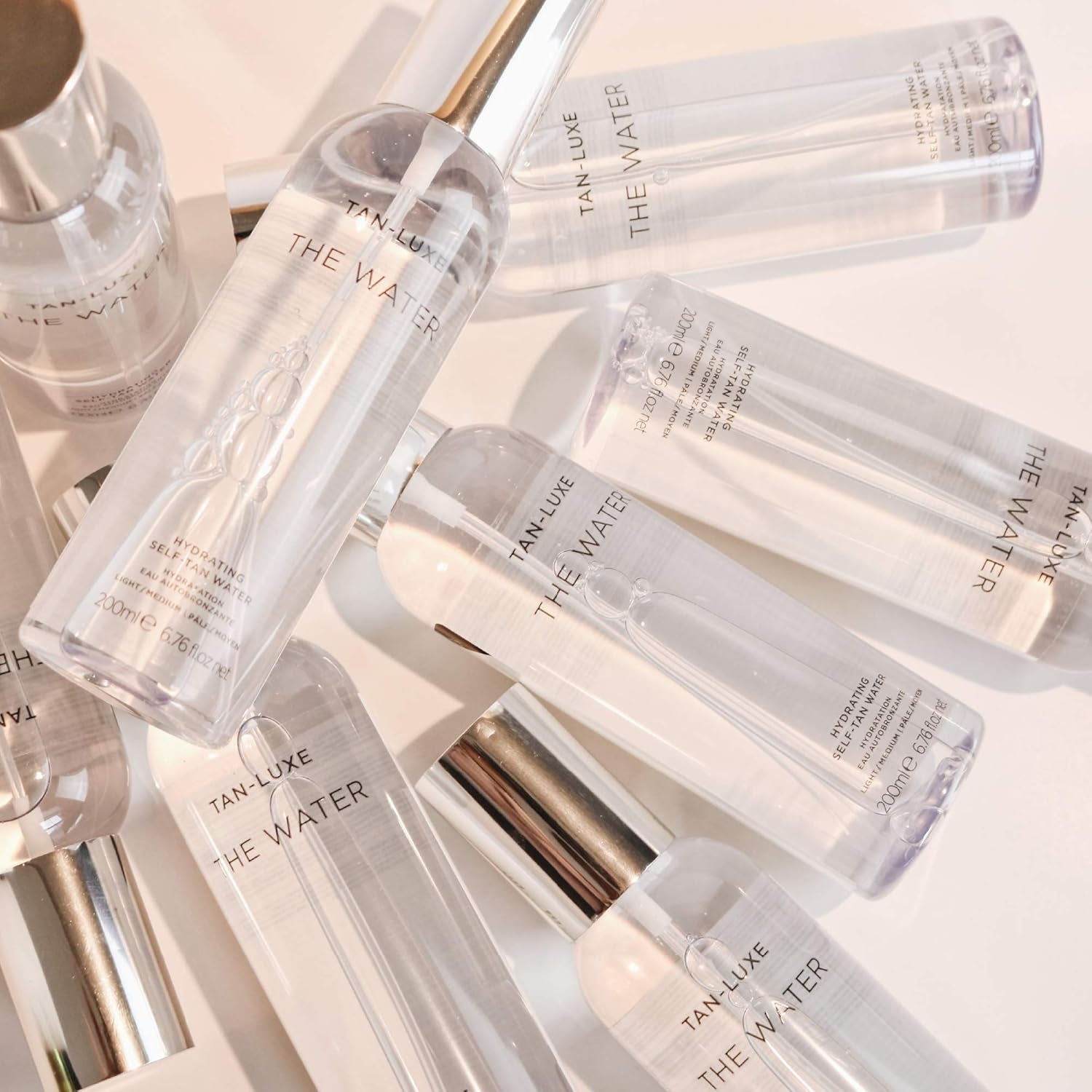 TAN-LUXE The Water Hydrating Self-Tan Water – 200ml (Medium/Dark) | Clear, Weightless Self-Tanner for a Natural, Streak-Free Glow