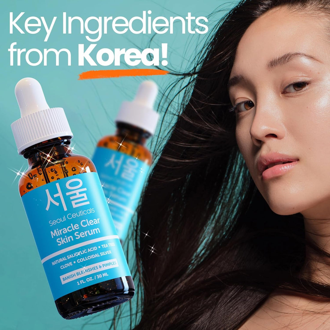 SeoulCeuticals Miracle Clear Skin Acne Serum 30ml | Natural Salicylic Acid + Tea Tree for Clear, Balanced Skin