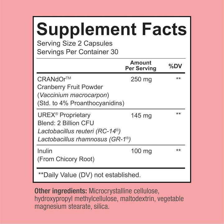 Sunergetic Vaginal Probiotic 60 Capsules | Clinically Studied UREX + Cranberry for pH Balance, Vaginal Flora & Urinary Tract Health