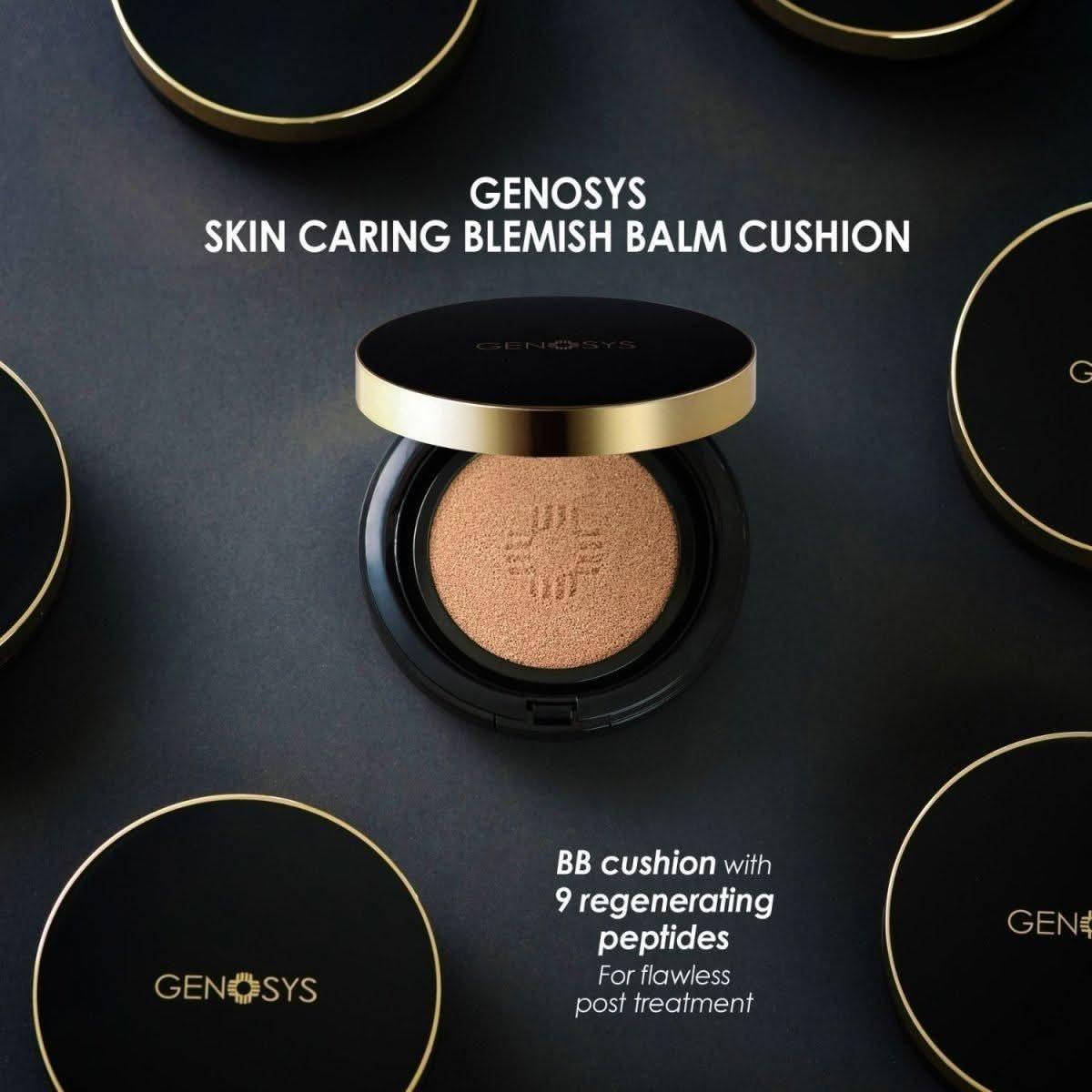 GENOSYS Blemish Balm Cushion SPF50 | Hydrating K-Beauty BB Cushion with Peptides