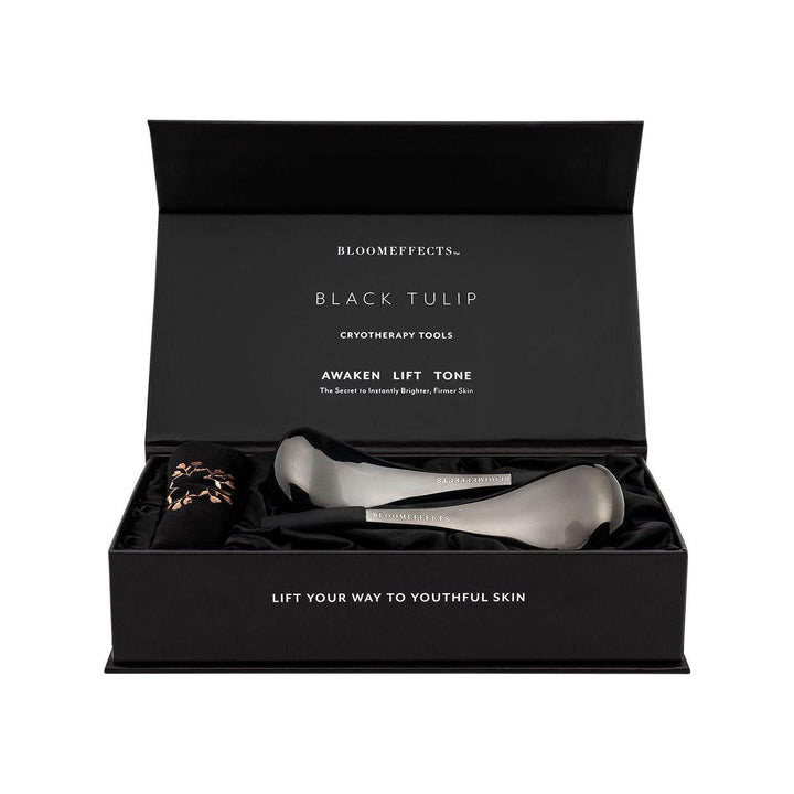 Bloomeffects Black Tulip Cryotherapy Tools | Skin-Toning Stainless-Steel Beauty Tools