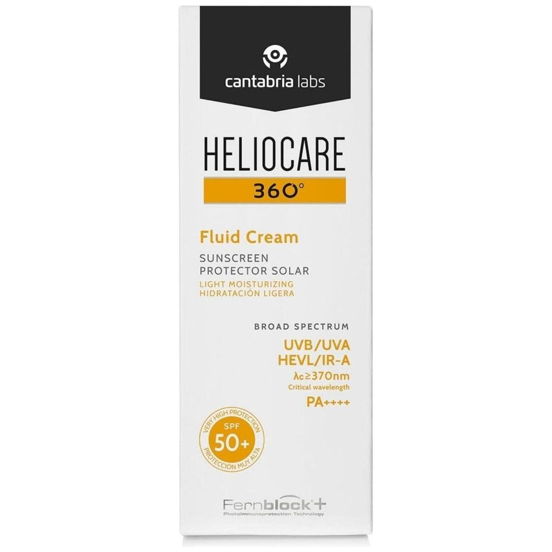 Heliocare 360 Fluid Cream SPF50 | Lightweight Daily Sun Protection with Antioxidant Boost