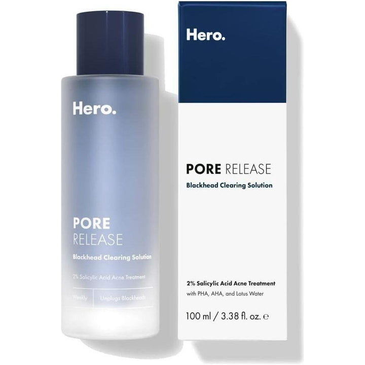 Hero Pore Release Blackhead Clearing Solution 100ml A Gentle Exfoliating Treatment to Unclog & Clear Stubborn Blackheads