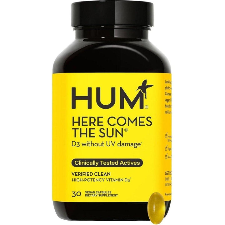 HUM Here Comes the Sun Vegan Vitamin D3 Mood & Immune Booster 30 Softgels