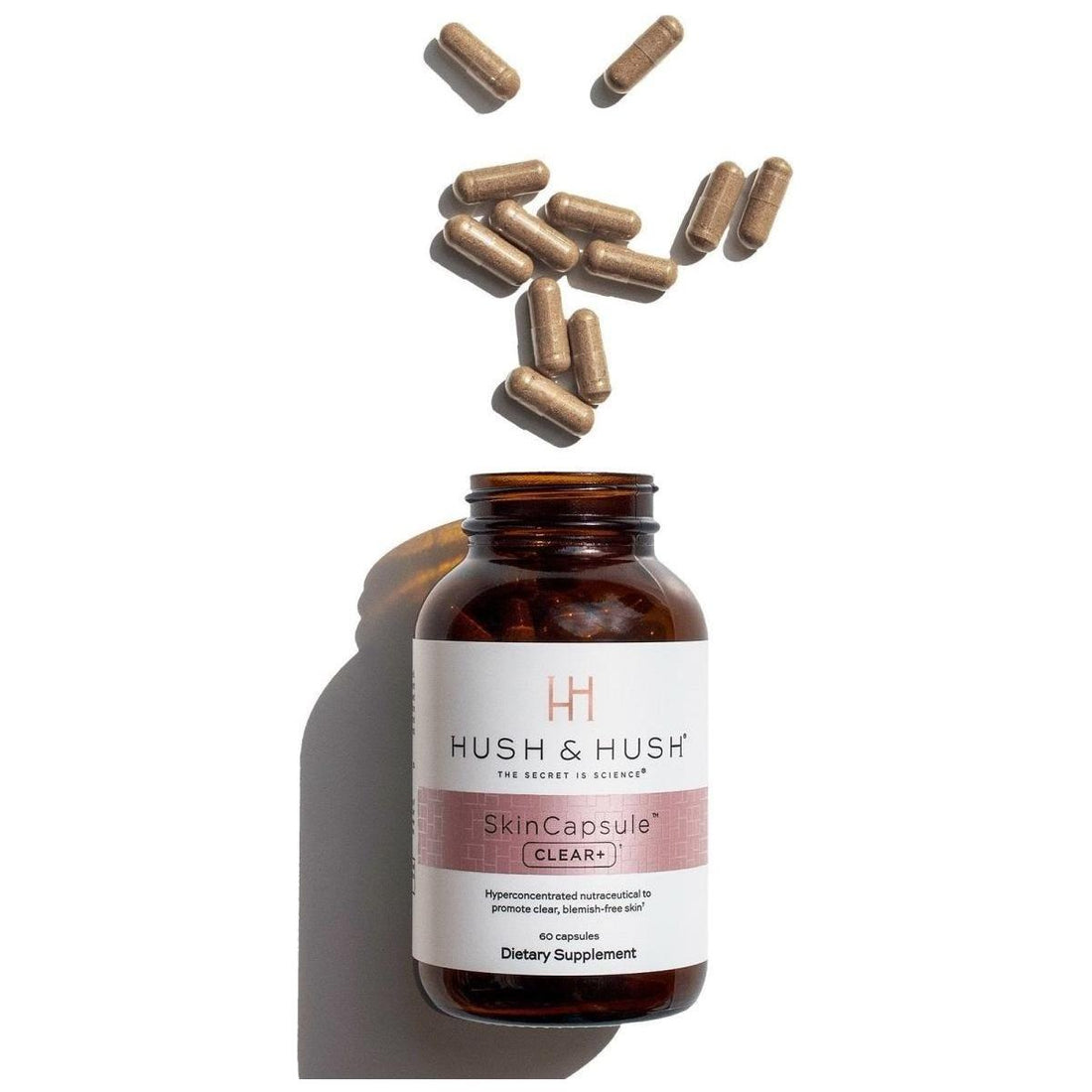 Hush & Hush SkinCapsule CLEAR+ 60 Capsules Anti-Blemish Supplement for Clear Calm Skin