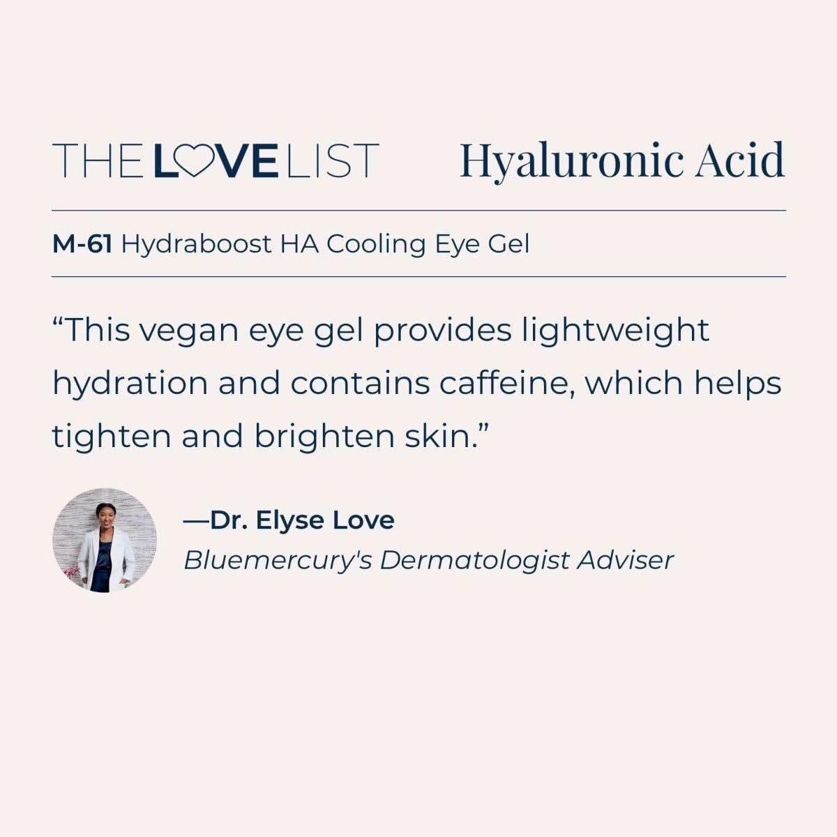 M-61 Hydraboost HA Cooling Eye Gel 15ml | De-Puffing Eye Gel with Hyaluronic Acid, Peptides &amp; Caffeine