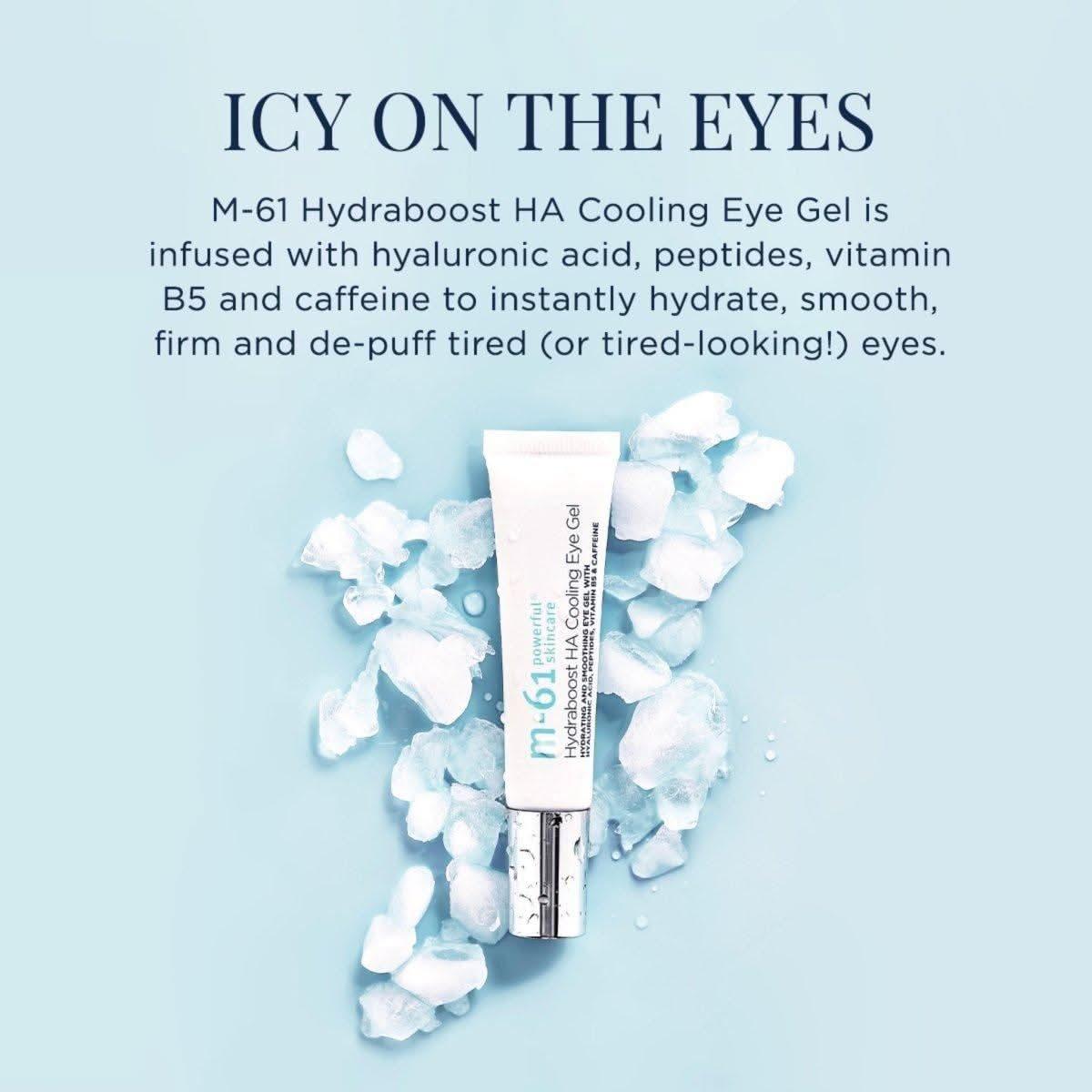M-61 Hydraboost HA Cooling Eye Gel 15ml | De-Puffing Eye Gel with Hyaluronic Acid, Peptides &amp; Caffeine