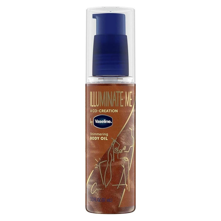 Vaseline Illuminate Me Shimmering Body Oil 100ml | Radiance-Boosting Oil for Melanin-Rich Skin with Warm Copper Shimmer