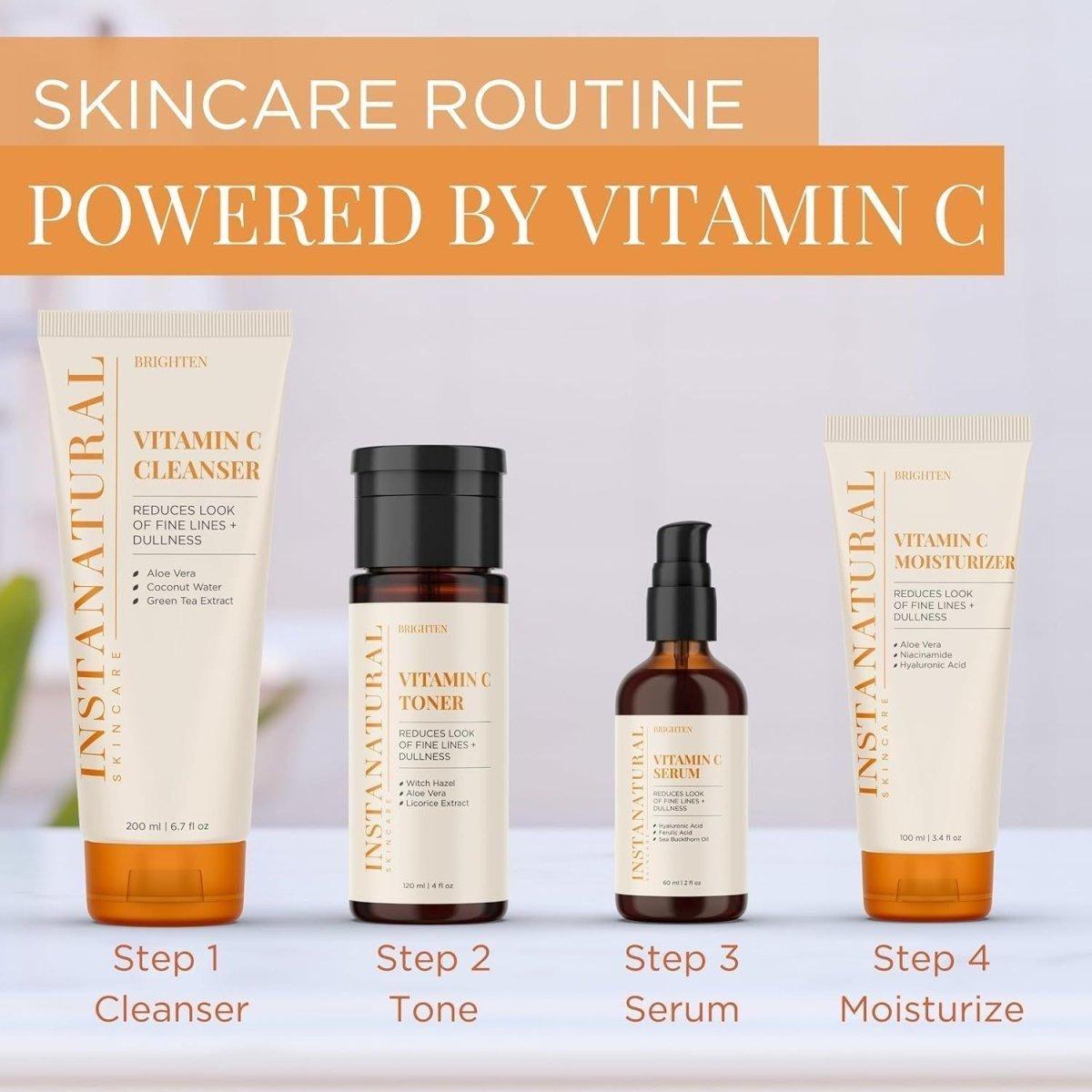 InstaNatural Vitamin C Face Serum 60ml (Large Size) | Brighten, Smooth & Hydrate InstaNatural