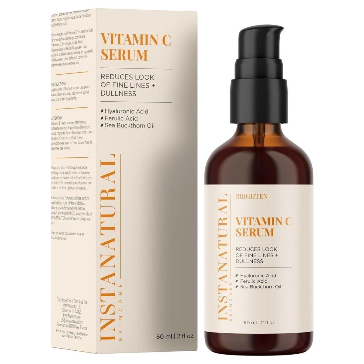 InstaNatural Vitamin C Face Serum 60ml (Large Size) | Brighten, Smooth & Hydrate InstaNatural