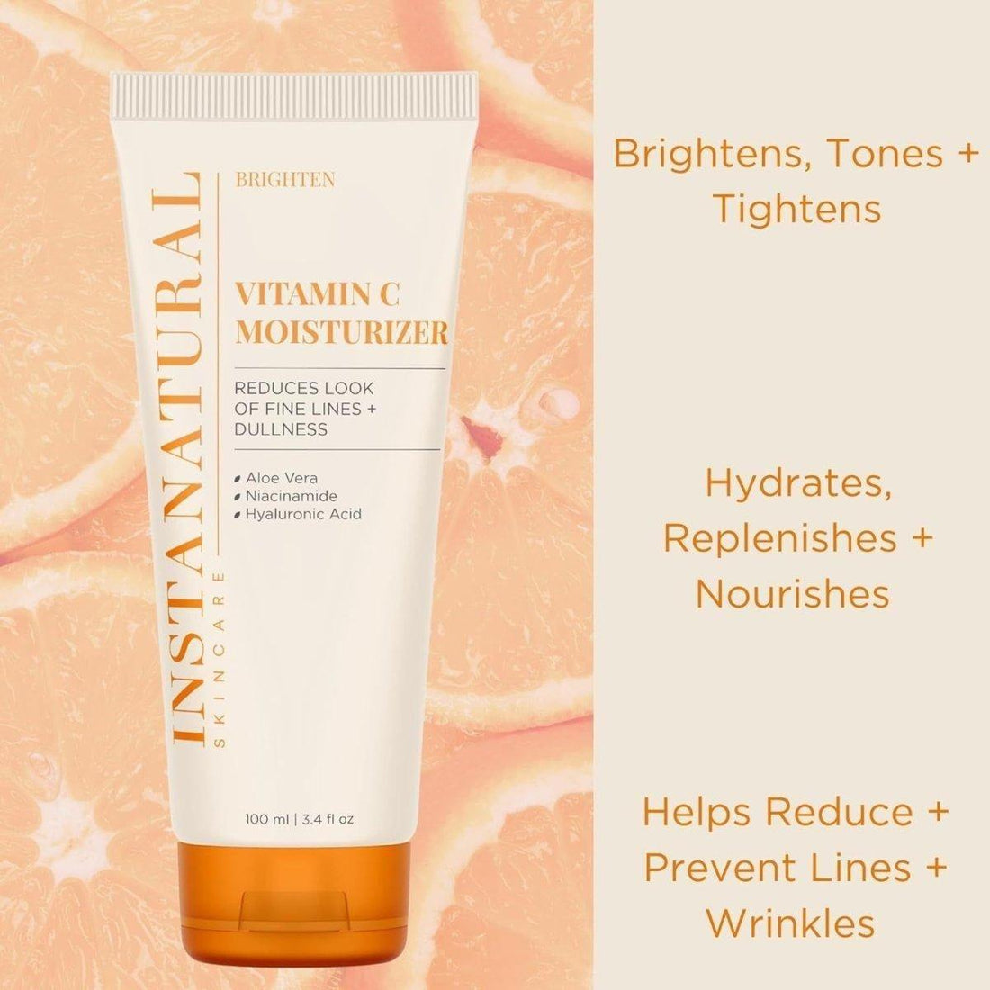 InstaNatural Vitamin C Moisturizer 100ml | Brighten, Nourish & Tone InstaNatural