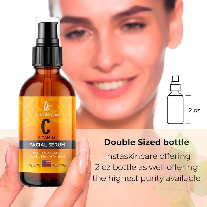 InstaSkincare Vitamin C & Brightening Serum 60ml | Antioxidant Serum for Radiance, Dark Spots & Hydration InstaSkincare