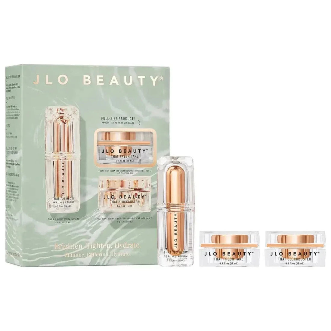 JLo Beauty Brighten. Tighten. Hydrate. 3-Piece Set | Your Full-Size Glow Trio