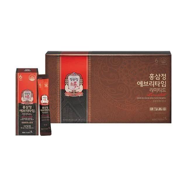 KGC Cheong Kwan Jang Korean Red Ginseng EveryTime Limited 10ml x 30 Sticks | Premium 6-Year-Old Red Ginseng Extract for Energy & Wellness KGC Cheong Kwan Jang