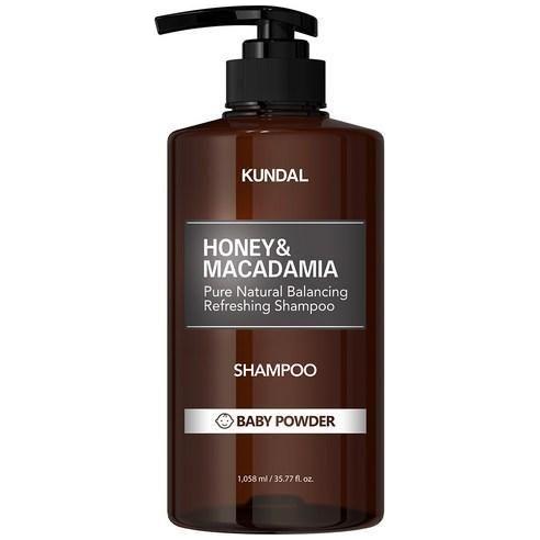 KUNDAL Honey & Macadamia Natural Shampoo 1058ml | Baby Powder | Gentle, Sulfate-Free Hydration for All Hair Types KUNDAL