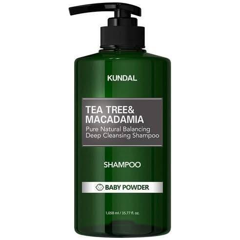 KUNDAL Tea Tree Macadamia Deep Cleansing Shampoo 1058ml | Baby Powder | Large Size Scalp Refresh Oil Control KUNDAL