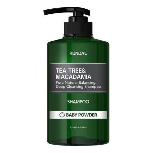KUNDAL Tea Tree Macadamia Deep Cleansing Shampoo 500ml | Baby Powder | Scalp Soothing Daily Oil Control KUNDAL