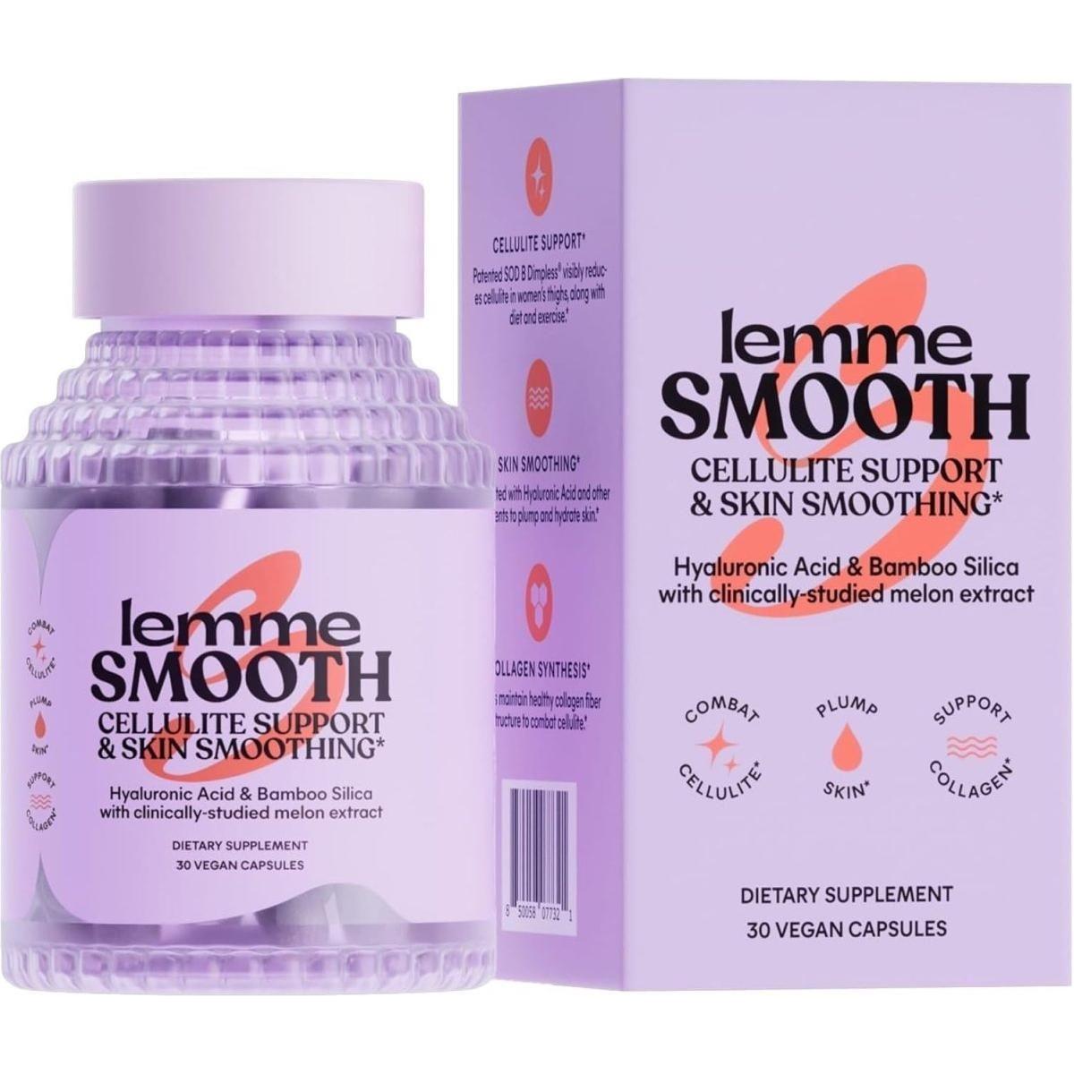 Lemme Smooth Cellulite Support Capsules 30 Count Daily Supplement for Smoother, Firmer Skin