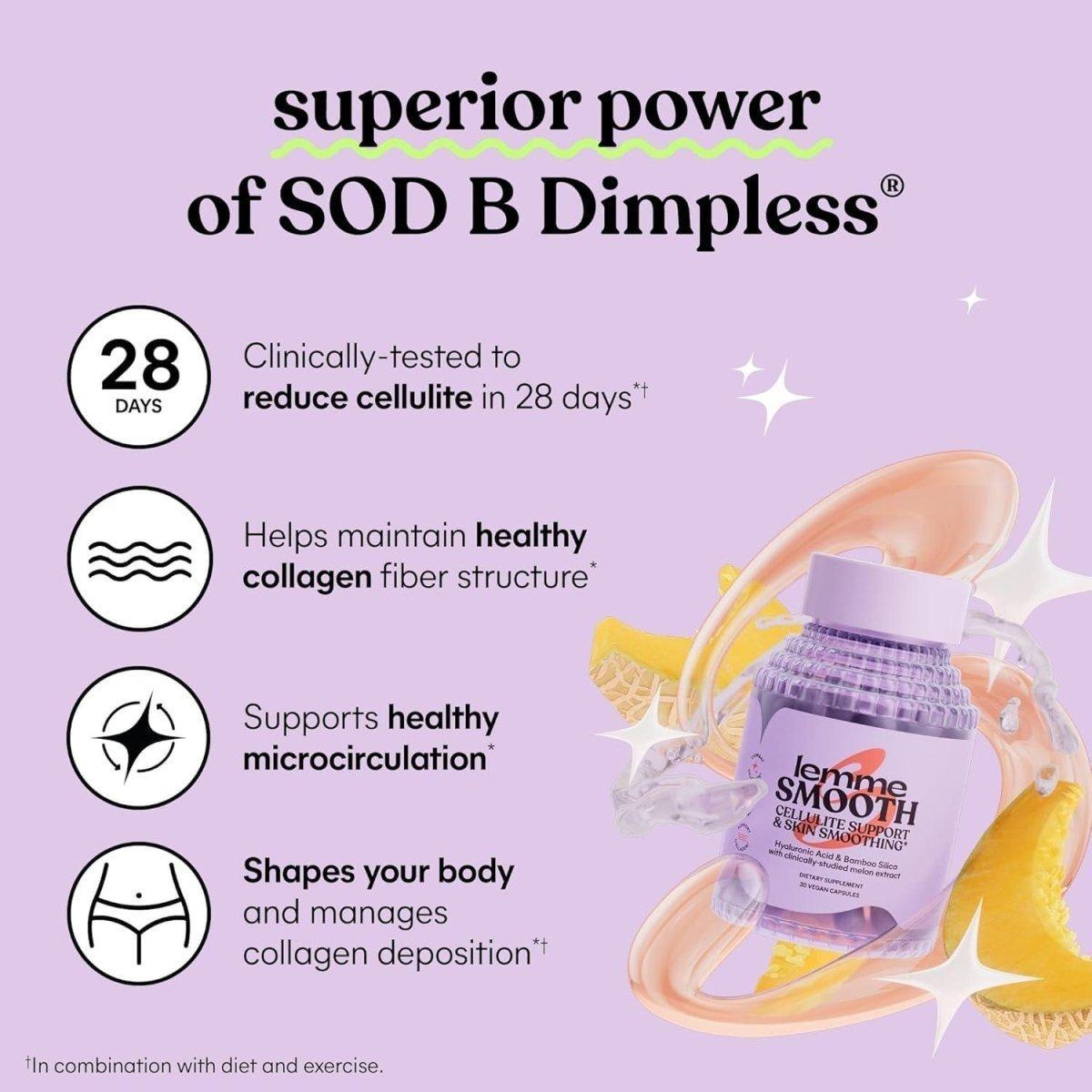 Lemme Smooth Cellulite Support Capsules 30 Count Daily Supplement for Smoother, Firmer Skin