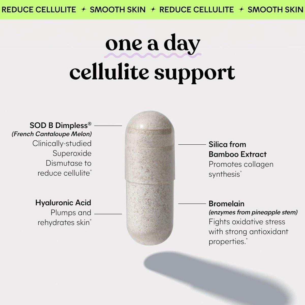 Lemme Smooth Cellulite Support Capsules 30 Count Daily Supplement for Smoother, Firmer Skin