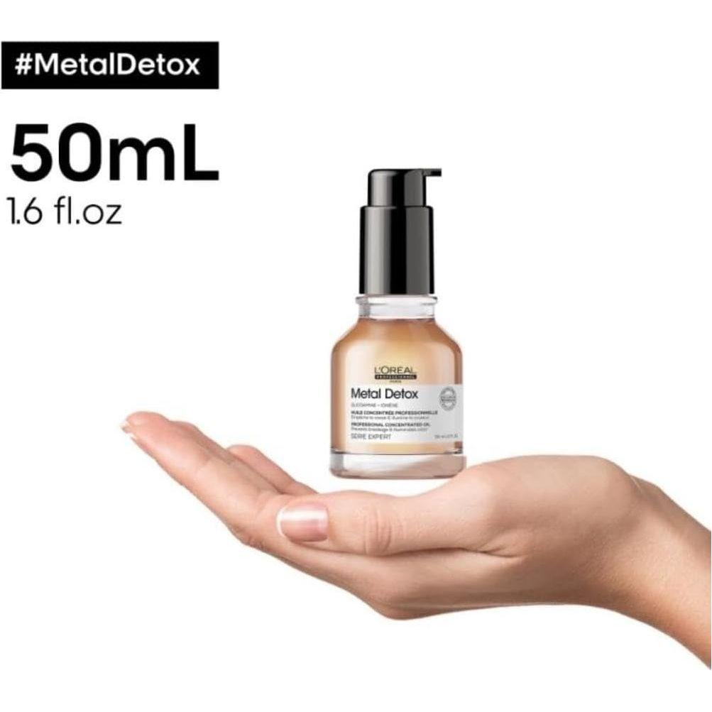 L¡¯Or¨¦al Professionnel Metal Detox Concentrated Oil 50ml | Anti-Breakage, Shine-Boosting & Heat-Protecting Hair Oil L¡¯Or¨¦al