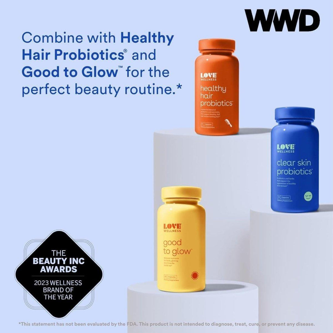 Love Wellness Clear Skin Probiotics 30 Capsules | Gut-Skin Balance Supplement with Probiotics, Zinc & Chaste Tree for Clearer, Calmer Skin Love Wellness