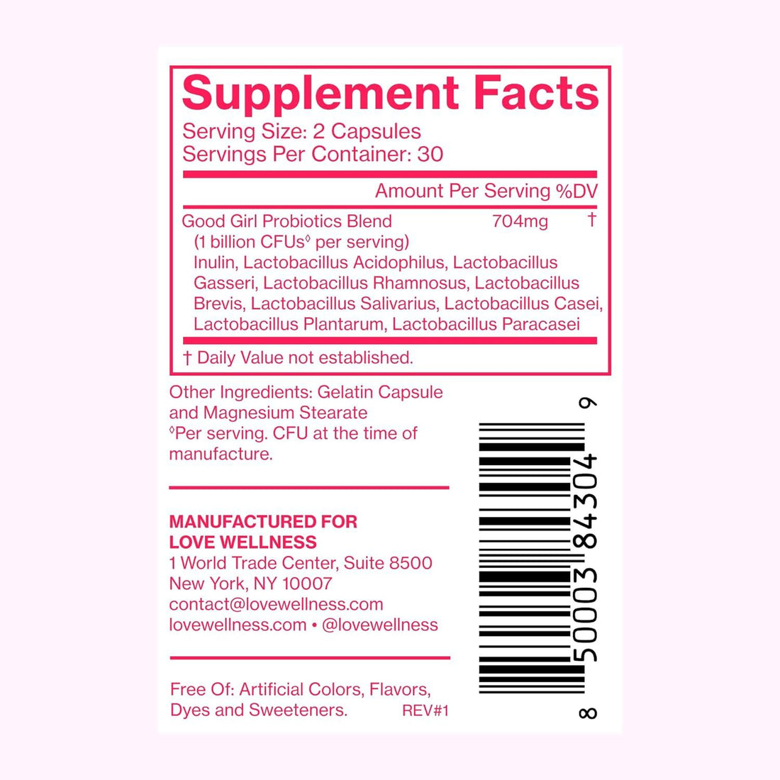 Love Wellness Good Girl Probiotics Your Daily Dose of Feminine Balance & Confidence