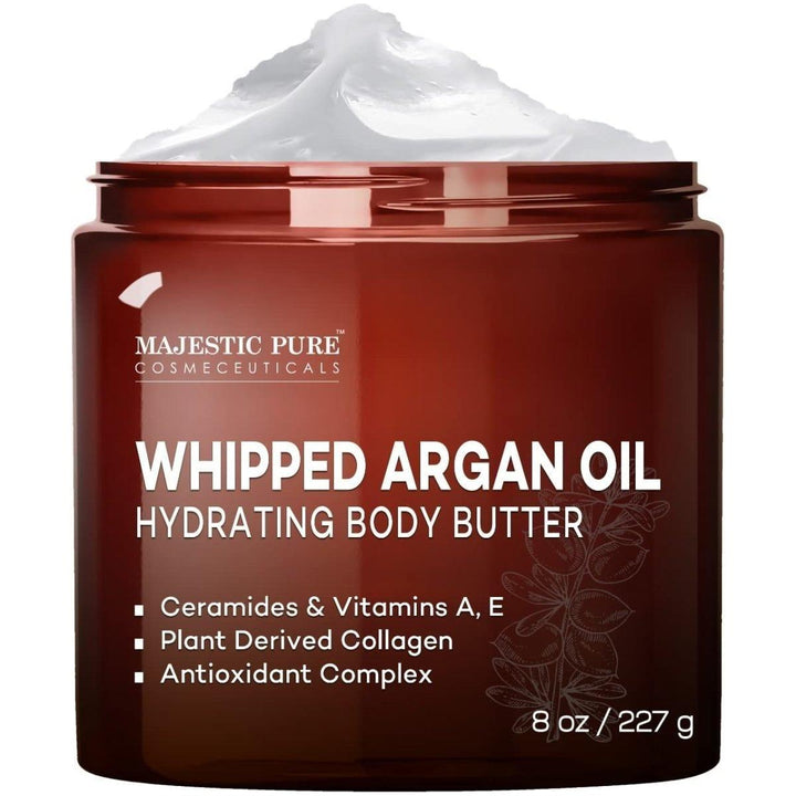 Majestic Pure Whipped Argan Oil Body Butter - 227ml | Deeply Hydrating & Anti-Aging Moisturizer