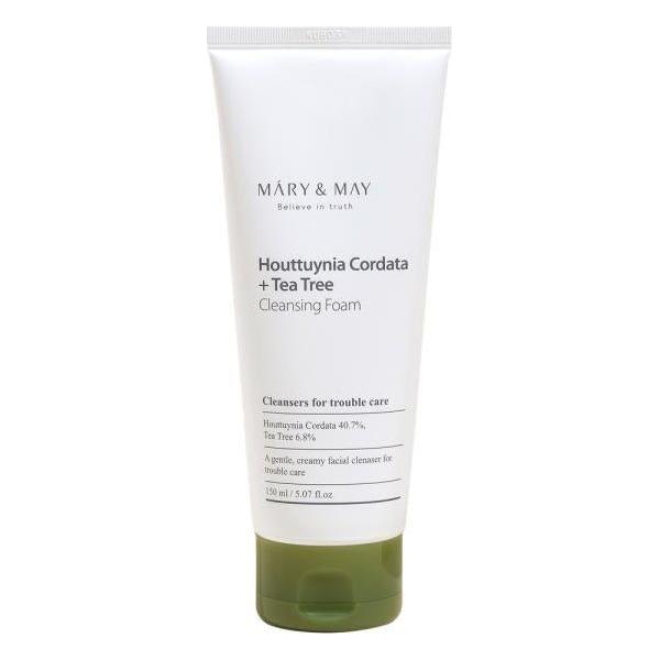 MARY & MAY Houttuynia Cordata + Tea Tree Cleansing Foam 150ml | Soothing Deep Pore Cleanser for Sensitive Skin MARY & MAY