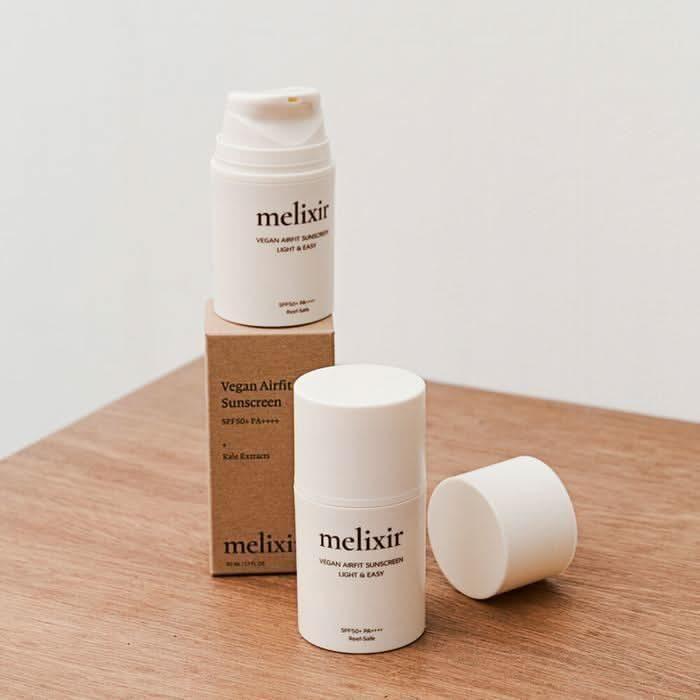 melixir Vegan Airfit Sunscreen SPF50+ PA++++ 50ml | Lightweight, Nourishing & White Cast-Free UV Protection melixir