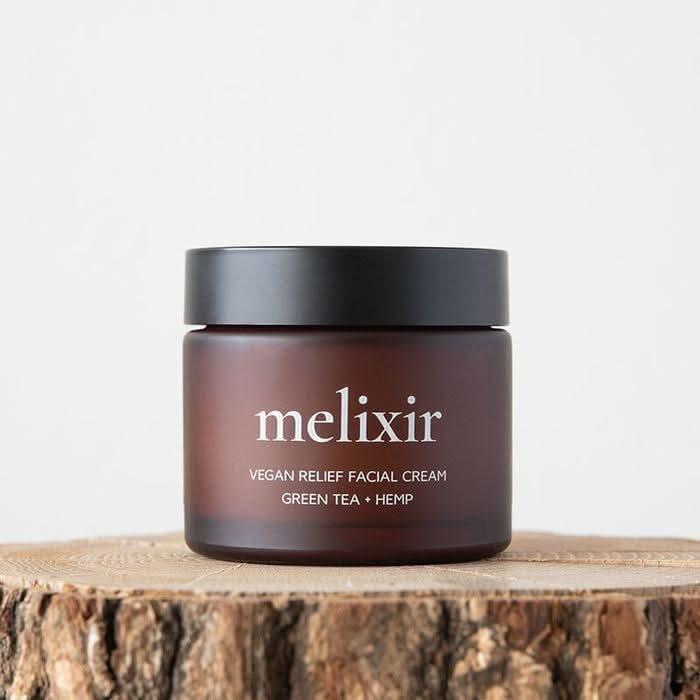 melixir Vegan Relief Facial Cream 80ml | Soothing Gel-Cream with Hemp Seed &amp; Green Tea melixir