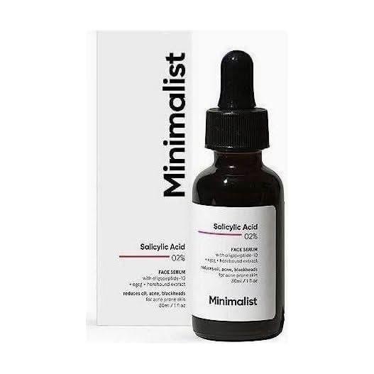 Minimalist 2% Salicylic Acid Face Serum 30ml | Clears Blackheads, Tightens Pores &  Controls Oil | Fragrance-Free