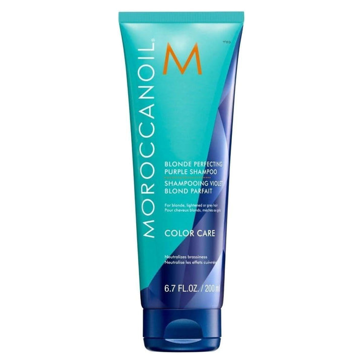 Moroccanoil Blonde Perfecting Purple Shampoo | Tone-Correcting Cleanse for Blonde & Lightened Hair