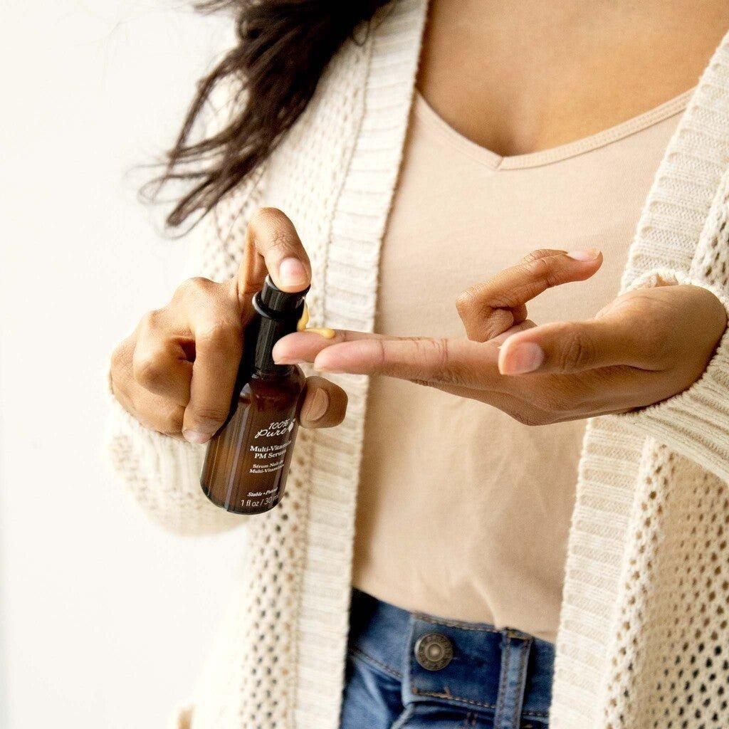 100% PURE Multi-Vitamin + Antioxidants Potent PM Serum - 30ml | Anti-Aging Night Serum for Radiant, Firm Skin