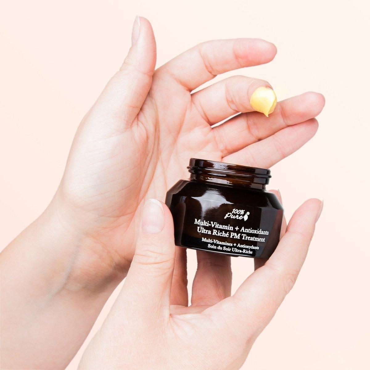 100% PURE Multi-Vitamin + Antioxidants Ultra Rich™  PM Treatment - 50ml | Age-Corrective Night Cream for Radiant, Youthful Skin