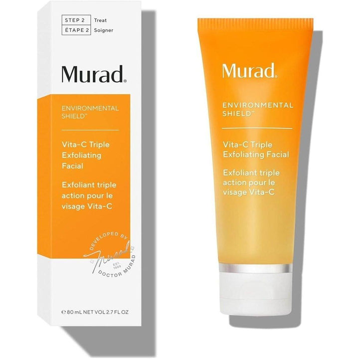Murad Vita-C Triple Exfoliating Facial  80ml | Clinic-Grade Brightening Exfoliator with Gold-Stabilised Vitamin C  Unveil Your Glow: A Professional-Level Exfoliator for Instantly Brighter + Smoother Skin