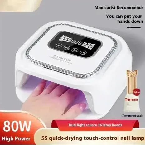 150W Nail Art Phototherapy Lamp - Blue Light Gel Curing with Quick-Dry Technology