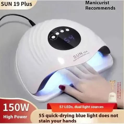150W Nail Art Phototherapy Lamp - Blue Light Gel Curing with Quick-Dry Technology