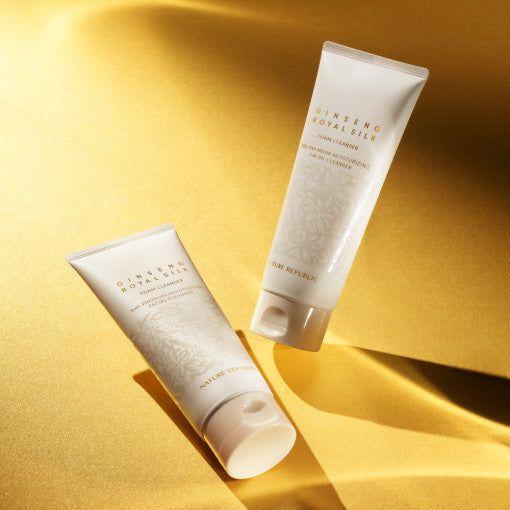NATURE REPUBLIC Ginseng Royal Silk Premium Foam Cleanser  150ml | Deep-Cleansing Anti-Pollution Face Wash with Ginseng & Silk Extracts
