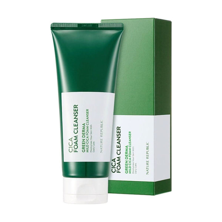 [NATURE REPUBLIC] Green Derma Mild Cica Foam Cleanser 150ml | Gentle Cleanse & Soothing Care for Sensitive Skin
