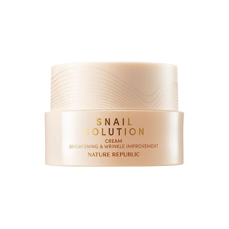 NATURE REPUBLIC Snail Solution Cream 55ml | 60% Snail Mucin Moisturiser for Deep Hydration, Repair & Radiance