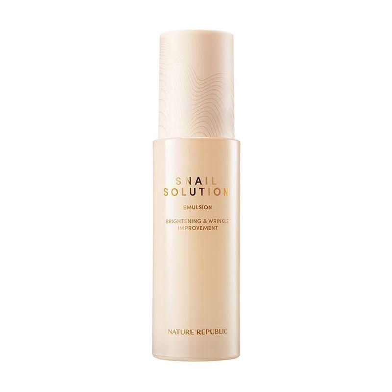 NATURE REPUBLIC Snail Solution Emulsion 120ml | 76% Snail Mucin + Niacinamide for Hydration, Brightening & Anti-Aging