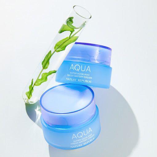 NATURE REPUBLIC Super Aqua Max Fresh Watery Cream 80ml | 72-Hour Lightweight Moisturiser for Oily & Combination Skin