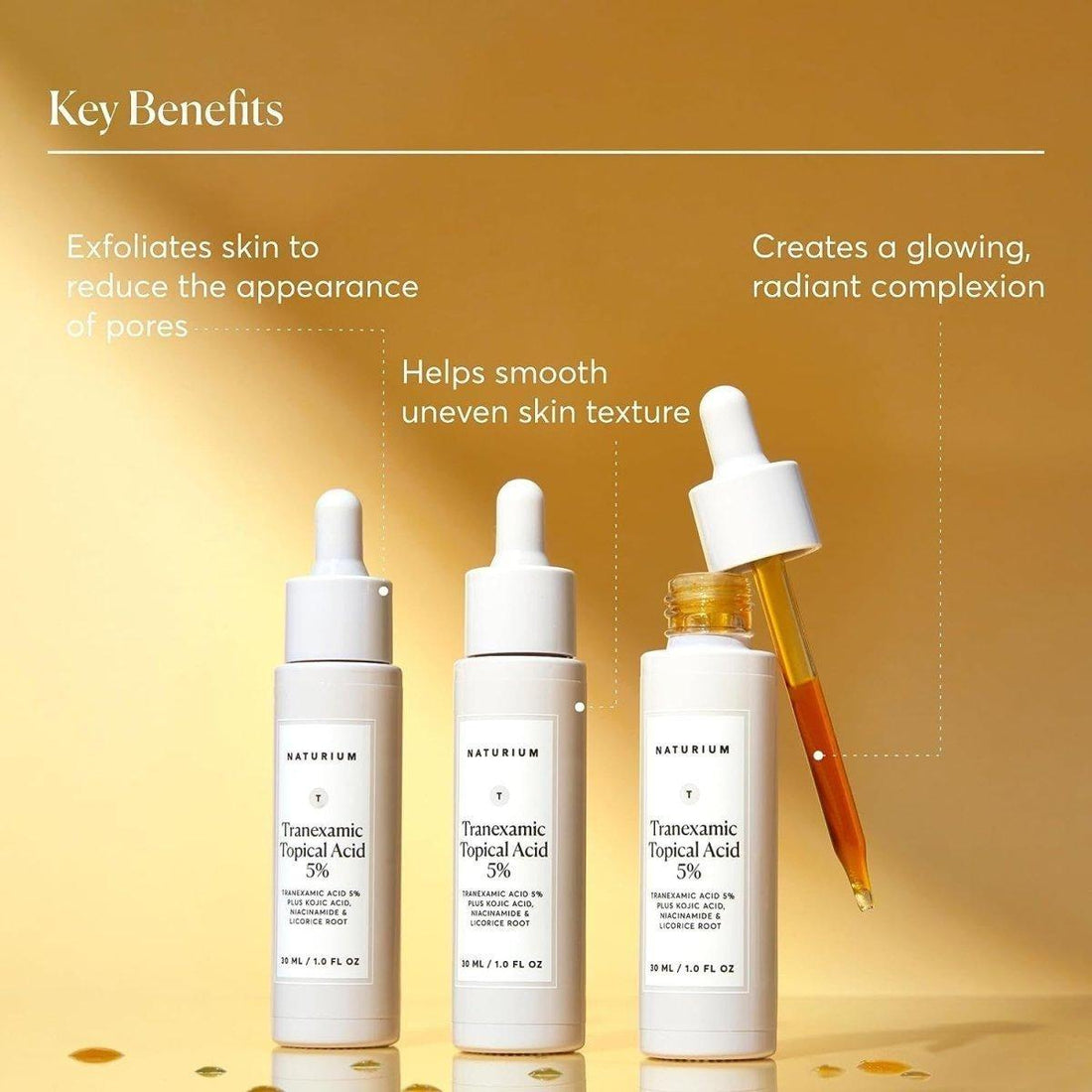 Naturium Tranexamic Topical Acid 5% Serum 30ml | Brightening & Tone-Correcting Treatment for Discolouration & Hyperpigmentation